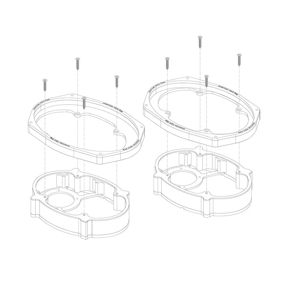 American Hard Bag ( IP-14-5X7-6X9 V2 ) 5x7" to 6x9" Speaker Adapter Kit For 2014-2023 Harley Davidson® Touring Models with Saddlebag Lids ( IP 14 5X7 6X9 V2 ) - Image 7