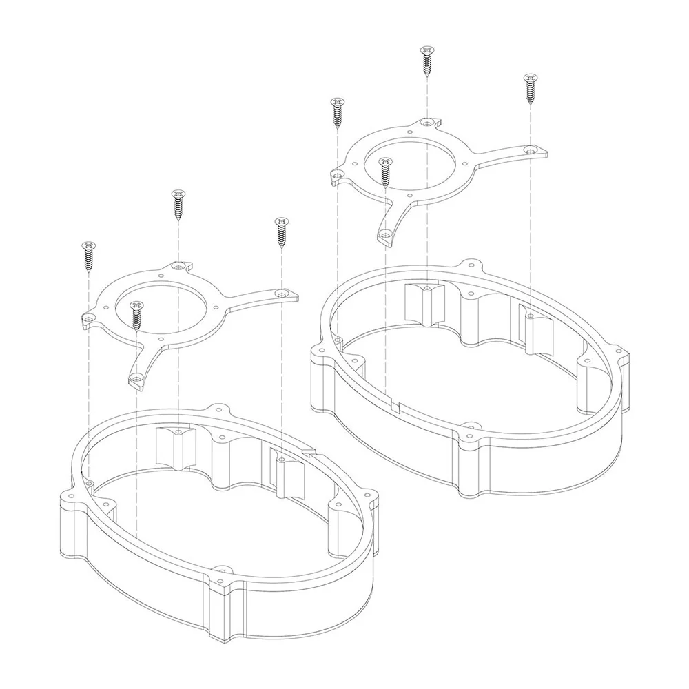 American Hard Bag ( IP-14-5X7-6X9 V2 ) 5x7" to 6x9" Speaker Adapter Kit For 2014-2023 Harley Davidson® Touring Models with Saddlebag Lids ( IP 14 5X7 6X9 V2 ) - Image 9