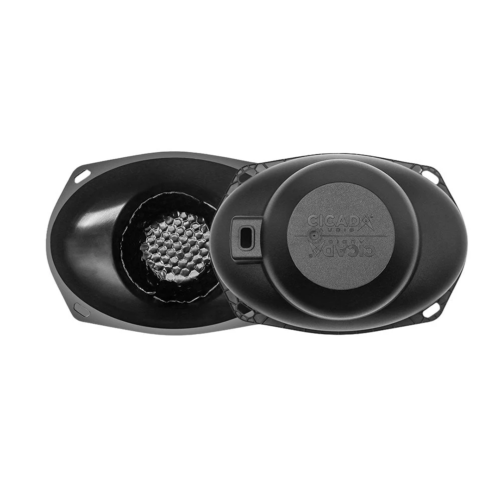 Cicada Audio CHD69HD 6x9" Coax Horn Saddlebag ABS Molded with Heat Sensor Vent Plastic Dividers