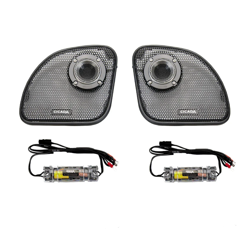 Cicada Audio CHDRGGTK 6.5" Upper Fairing Grilles with RR075T Tweeters for 2015-2023 Harley Davidson® Road Glide Motorcycles