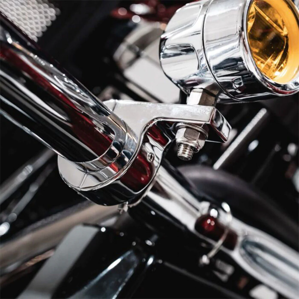Custom Dynamics Fog Lamp 1.25" Engine Guard P-Clamp Mounts For Harley Davidson® Motorcycles - Image 3