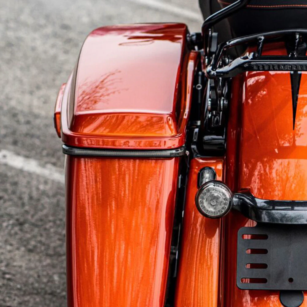 Custom Dynamics CD-LPDC-BCM-S / 2040-2686 Low Profile BAGZ LED Saddlebag Lights with Dual Color Sequential Run Brake and Amber Turn Signals Lenses for 2014-2024 Harley Davidson® Motorcycles ( 20402686) - Image 5
