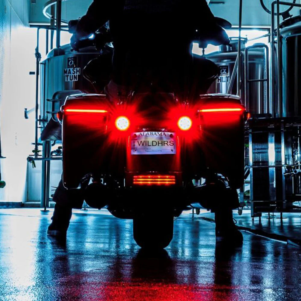 Custom Dynamics CD-LPSEQ-BCM4-R / 2040-2439 Low Profile BAGZ LED Saddlebag Lights with Sequential Red Turn Signal Lenses for 2014-2022 Harley Davidson® CVO Motorcycles ( 20403239 ) - Image 4
