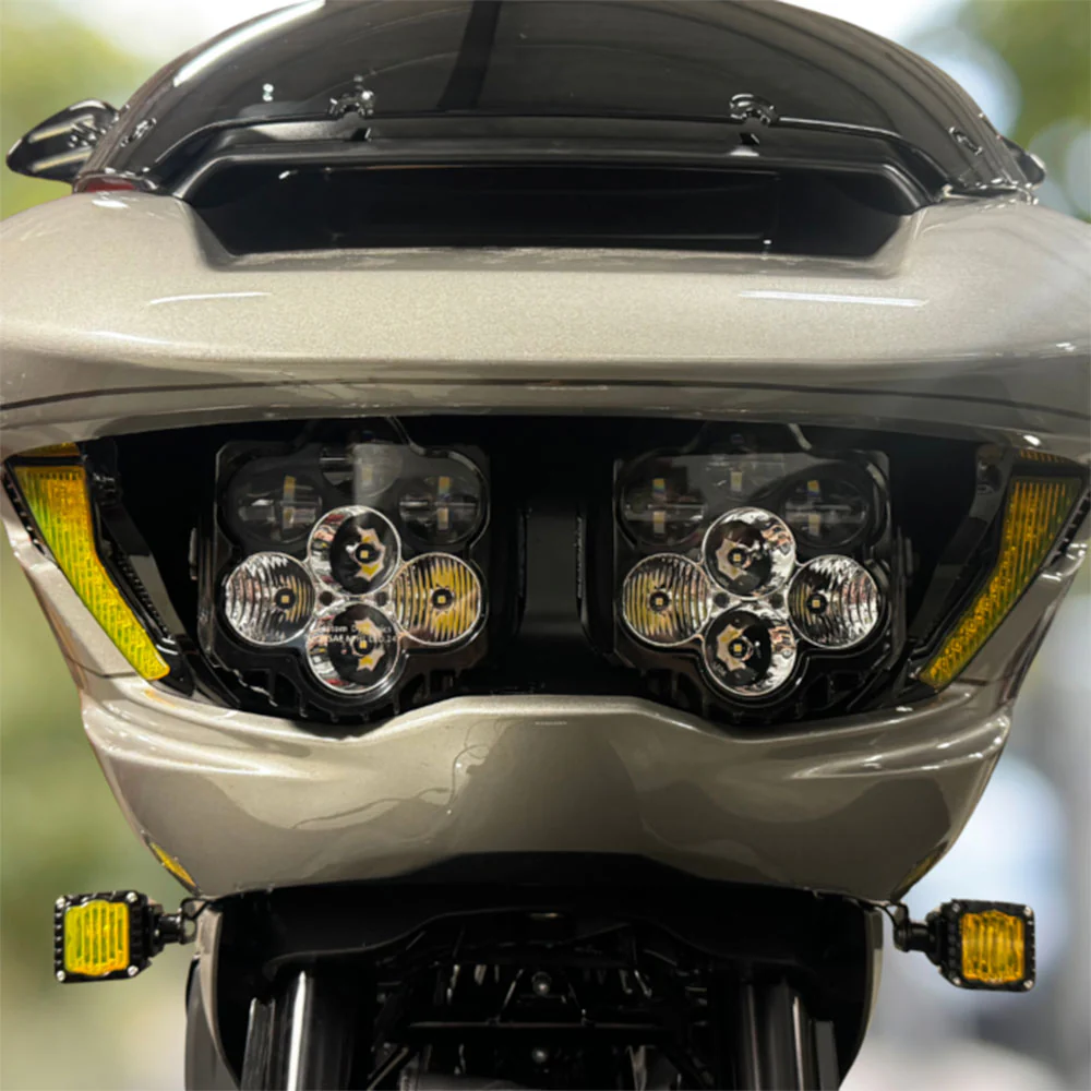 Custom Dynamics Shark Demon® SD-23RG-FT-YB Yellow LED Front Turn Signals for 2023-Up Harley Davidson® Road Glide Motorcycles - Image 3