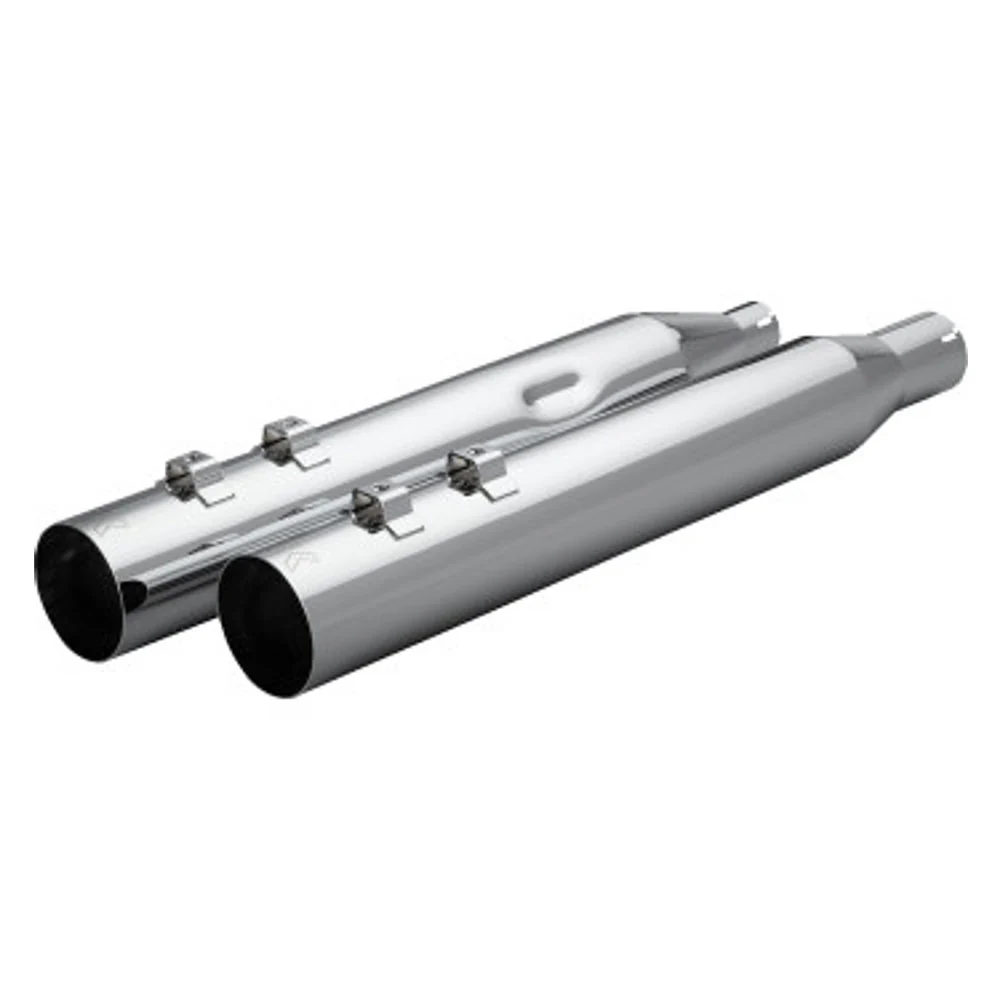 Khrome Werks 1801-1870 4.0" Chrome HP Plus Straight Cut Mufflers with Perforate Baffles for 2017-Up M8 Harley Davidson® Touring Motorcycles ( 40FST-1011-CHR ) - Image 2