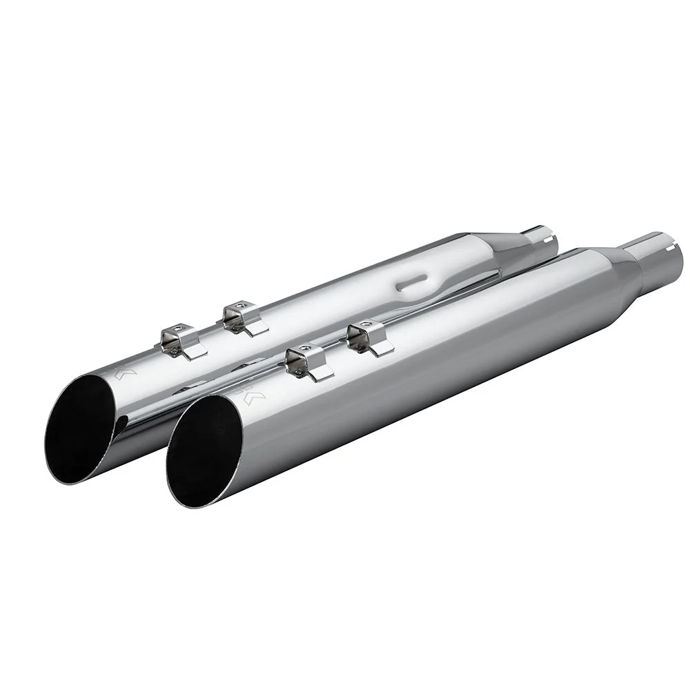 Khrome Werks 1801-1864 4.0" Chrome HP Plus Slash Up Mufflers with Perforate Baffles for Select 2017-Up M8 Harley Davidson® Motorcycles ( 40FSL-1011-CHR ) - Image 2