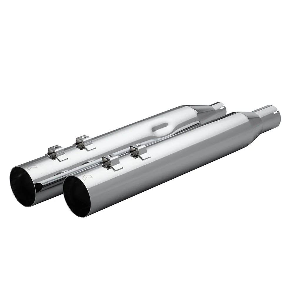 Khrome Werks 1801-1873 4.0" Chrome HP Plus Straight Cut Mufflers with Ripper Baffles for 2017-Up M8 Harley Davidson® Touring Motorcycles ( 40FST-1012-CHR ) - Image 2